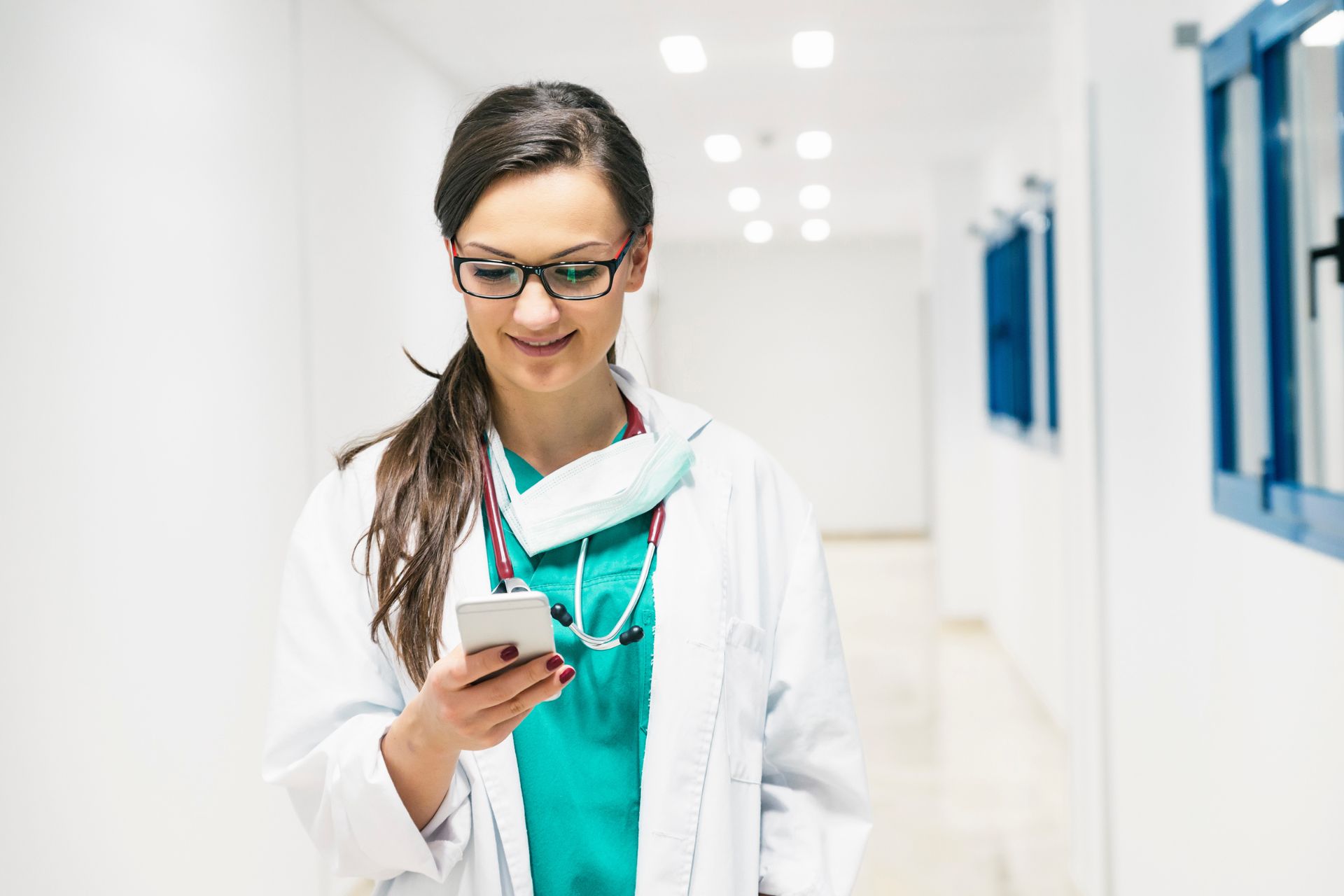 Medical Provider Using Mobile Phone at Work