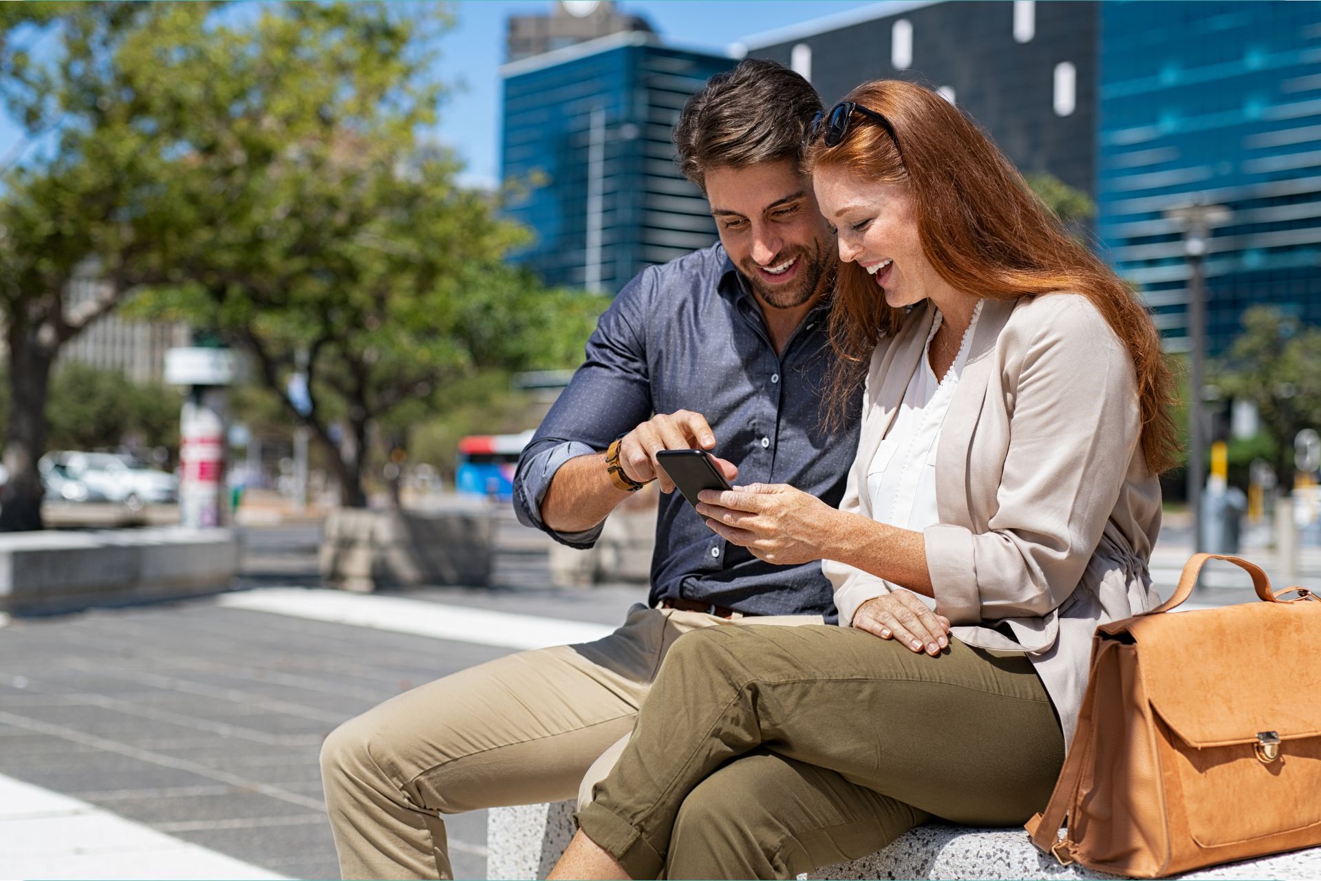 Couple Using Mobile Device Together